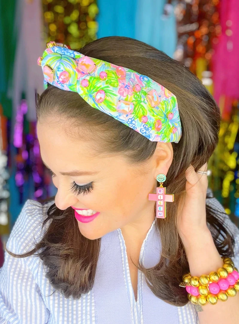 Flash Sale π₯ Brianna Cannon Bright Floral Headband With Large Pink Iridescent Crystals New Arrivals π 5 Brianna Cannon Bright Floral Headband With Large Pink Iridescent Crystals New Arrivals