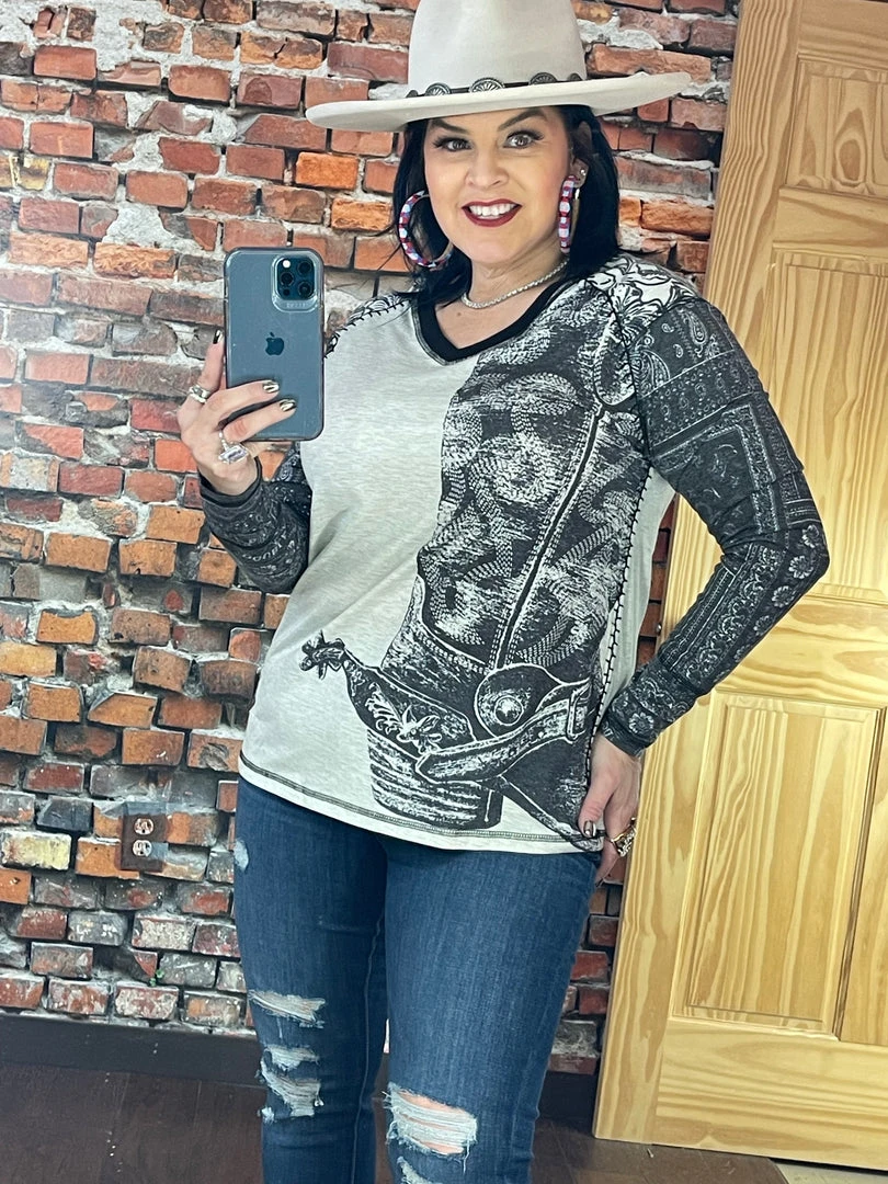 New 💯 Double D Ranch Wear - Wild Horses Collection Hide Tickler Top Tops 🎁 3 Double D Ranch Wear - Wild Horses Collection Hide Tickler Top Tops