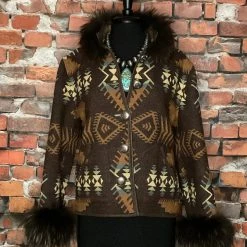 Double D Ranch - Gayle Collection TIFFIANY'S CLOSET The Coffee House Coat With Raccoon Trim