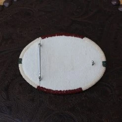 The Sparkling Spur Accessories Cream/Expresso Large Oval Beaded Buckle With Cut Beads