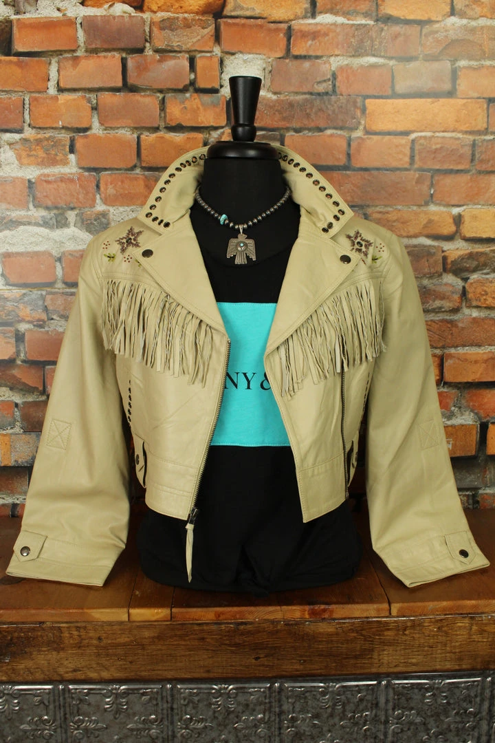 Best Pirce ๐ Double D Ranch Wear ButteryLeather Cropped Jacket W/beaded Flower Details TIFFIANY'S CLOSET โ๏ธ 4 Double D Ranch Wear ButteryLeather Cropped Jacket W/beaded Flower Details TIFFIANY'S CLOSET