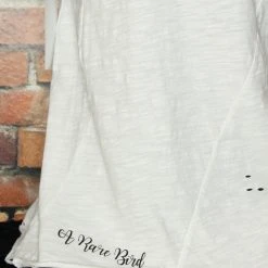 Coupon 🔥 A Rare Bird Tops White Graphic Tee ⭐ 12 A Rare Bird Tops White Graphic Tee