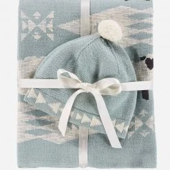 Pendleton Knit Baby Blanket With Beanie