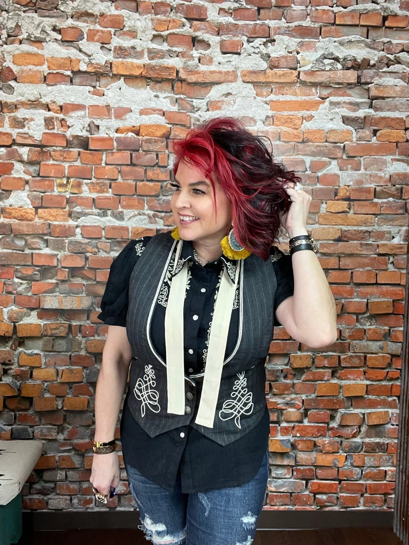 Best Sale ๐ Double D Ranch Wear - Maria Collection Bank Teller Vest Vests โญ 3 Double D Ranch Wear - Maria Collection Bank Teller Vest Vests