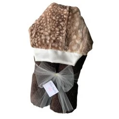 The Sparkling Spur Plush Hooded Bath Towel - Fawn