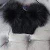 Maniere Double Raccoon Fur Baby Pom Beanie Kid's Hats