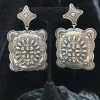 The Sparkling Spur Southwest Silver Earrings - Square Jewelry